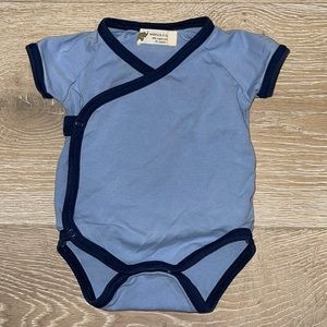 Monica + Andy Short Sleeve Lucky Bodysuit Blue 0-3 Months